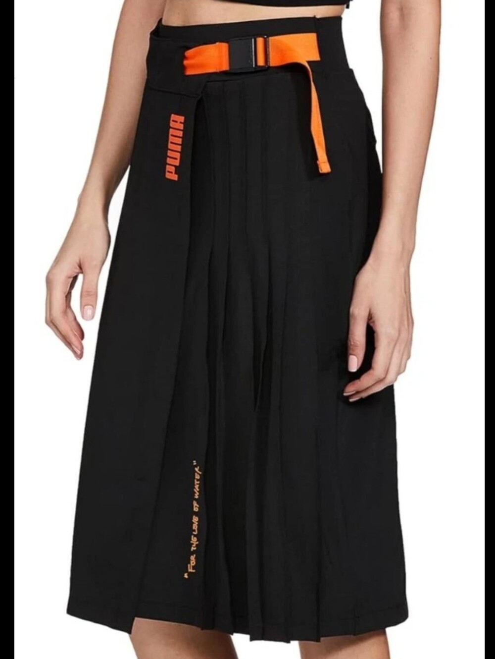 Puma Women Sportswear Fit CSM Skirt in Black and Orange